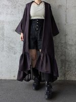 画像1: 【至極色×絽】色無地シースルーフリルガウン (1)