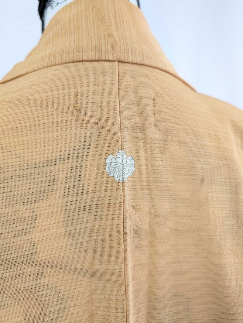 画像19: 【流水地紋×五三桐紋】柑子色シースルーフリルガウン (19)