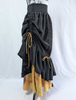 画像31: 【黒留袖-梅重-×小紋-山吹-】マーガレット＆シャンデリアフリルスカート (31)