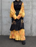 画像5: 【黒留袖-梅重-×小紋-山吹-】マーガレット＆シャンデリアフリルスカート (5)