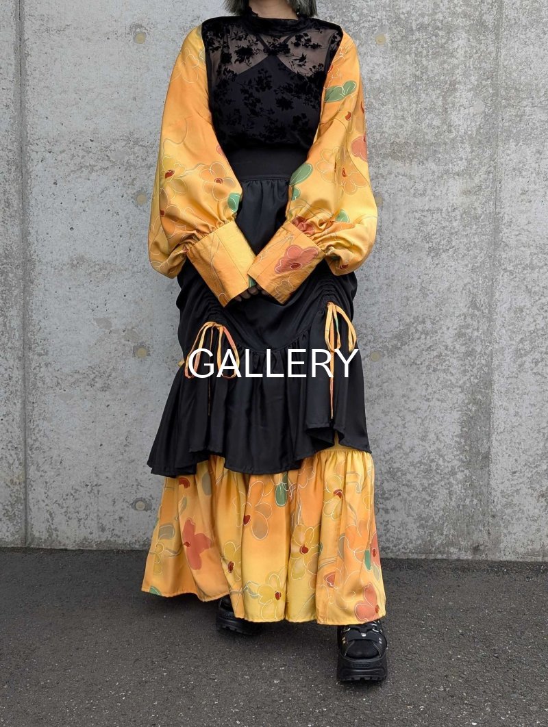 画像5: 【黒留袖-梅重-×小紋-山吹-】マーガレット＆シャンデリアフリルスカート (5)