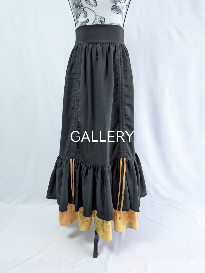 画像20: 【黒留袖-梅重-×小紋-山吹-】マーガレット＆シャンデリアフリルスカート (20)