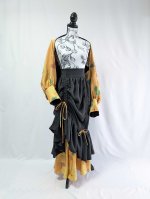 画像32: 【黒留袖-梅重-×小紋-山吹-】マーガレット＆シャンデリアフリルスカート (32)