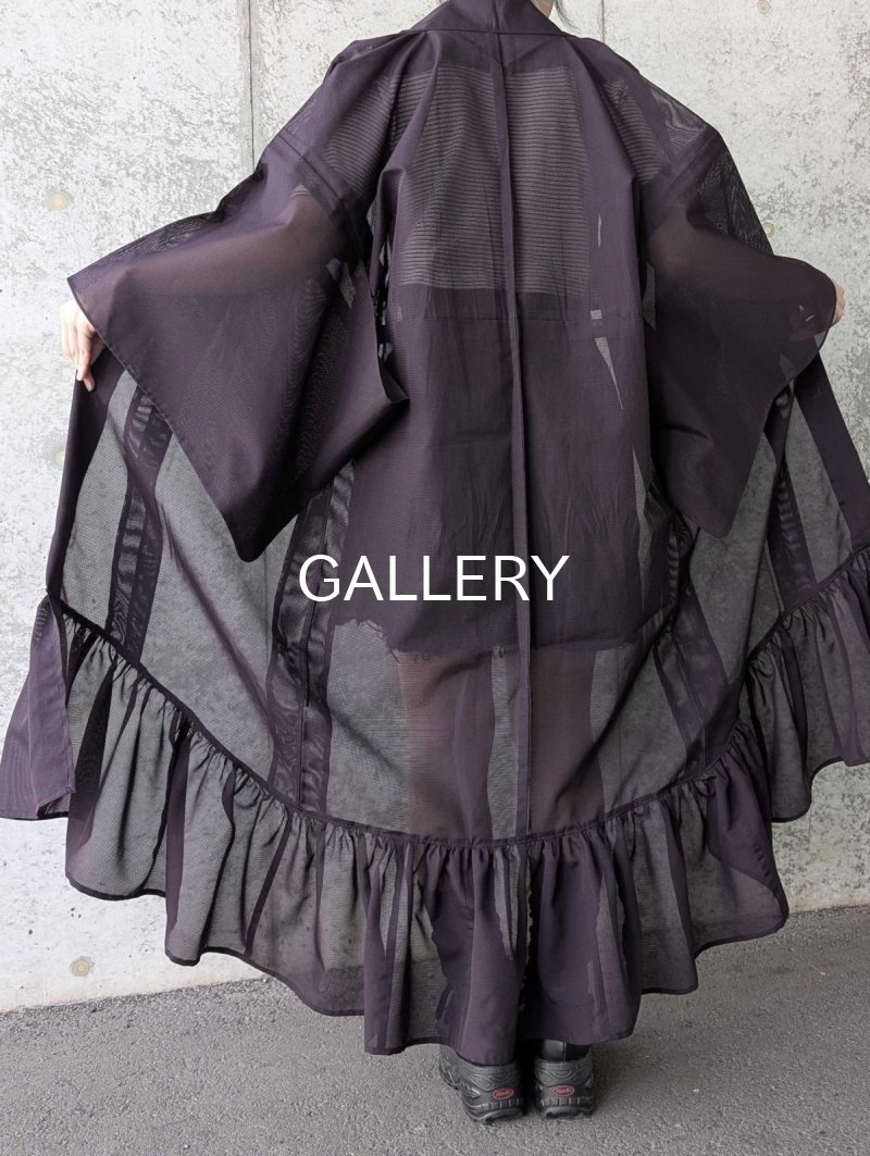 画像4: 【至極色×絽】色無地シースルーフリルガウン (4)