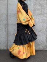 画像8: 【黒留袖-梅重-×小紋-山吹-】マーガレット＆シャンデリアフリルスカート (8)