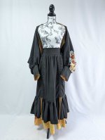 画像23: 【黒留袖-梅重-×小紋-山吹-】マーガレット＆シャンデリアフリルスカート (23)