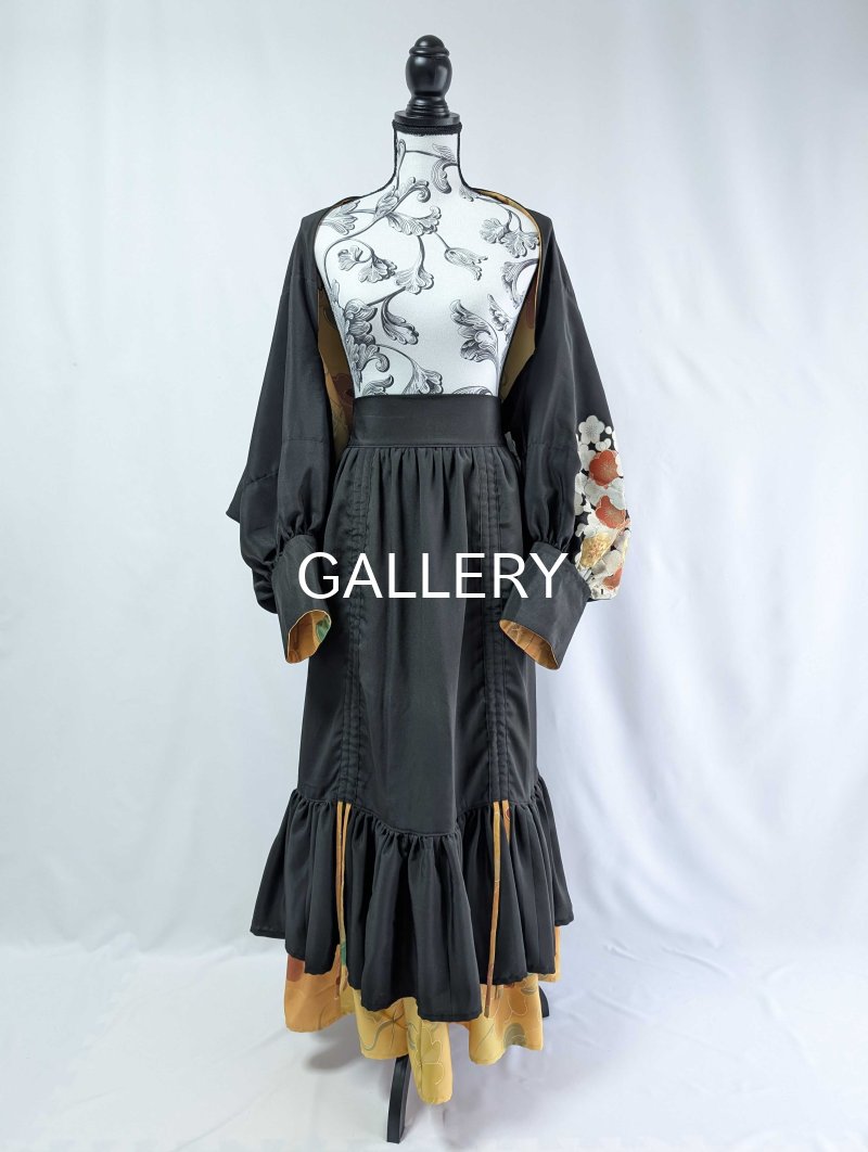 画像23: 【黒留袖-梅重-×小紋-山吹-】マーガレット＆シャンデリアフリルスカート (23)