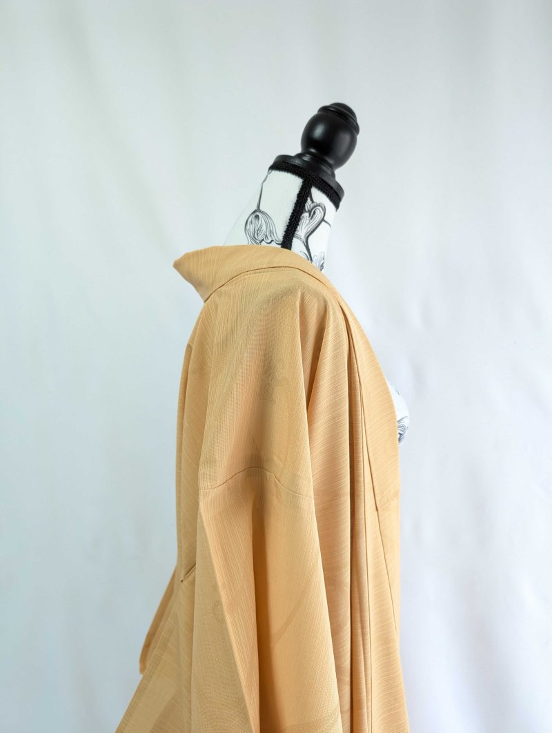 画像15: 【流水地紋×五三桐紋】柑子色シースルーフリルガウン (15)