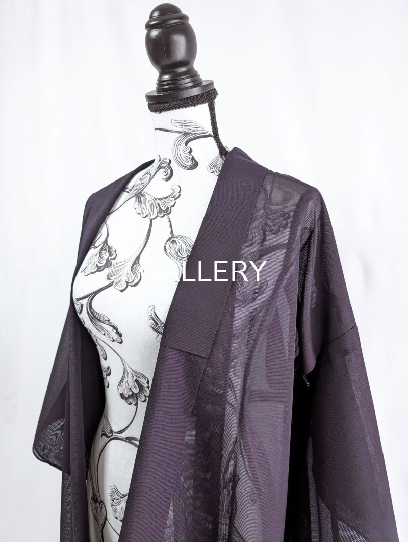 画像7: 【至極色×絽】色無地シースルーフリルガウン (7)