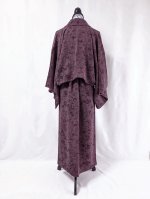 画像15: 【葡萄染色×鳳凰に草花文様】小紋ラップスカートセットアップ (15)