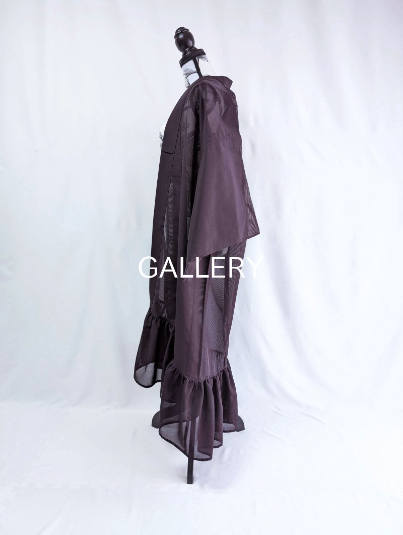 画像9: 【至極色×絽】色無地シースルーフリルガウン (9)