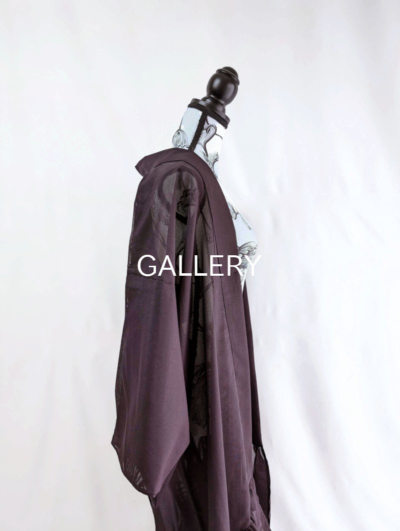 画像15: 【至極色×絽】色無地シースルーフリルガウン (15)