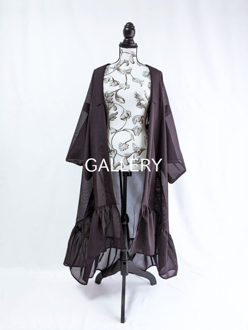 画像5: 【至極色×絽】色無地シースルーフリルガウン (5)