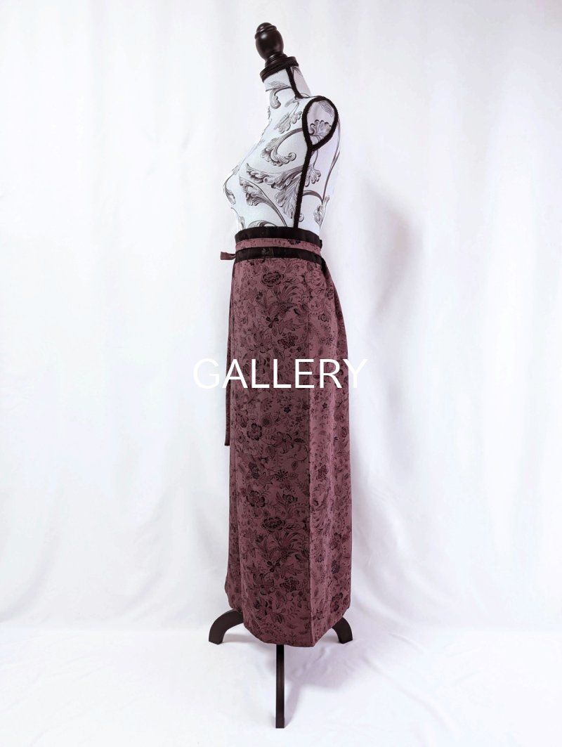 画像20: 【葡萄染色×鳳凰に草花文様】小紋ラップスカートセットアップ (20)