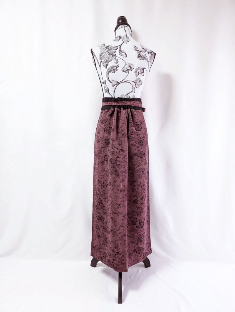 画像22: 【葡萄染色×鳳凰に草花文様】小紋ラップスカートセットアップ (22)