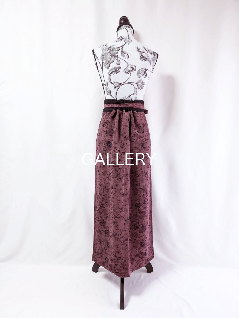 画像22: 【葡萄染色×鳳凰に草花文様】小紋ラップスカートセットアップ (22)