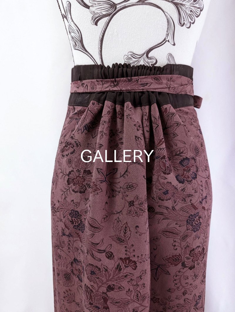 画像24: 【葡萄染色×鳳凰に草花文様】小紋ラップスカートセットアップ (24)