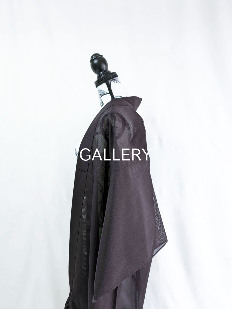 画像10: 【至極色×絽】色無地シースルーフリルガウン (10)