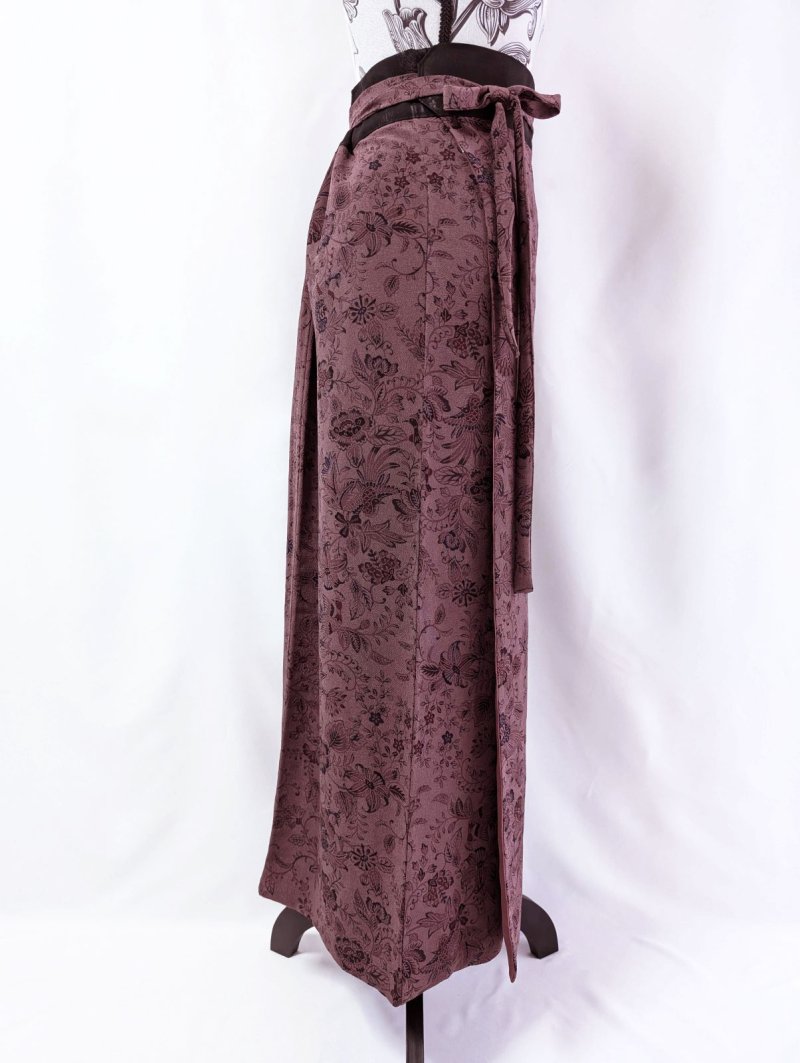 画像26: 【葡萄染色×鳳凰に草花文様】小紋ラップスカートセットアップ (26)