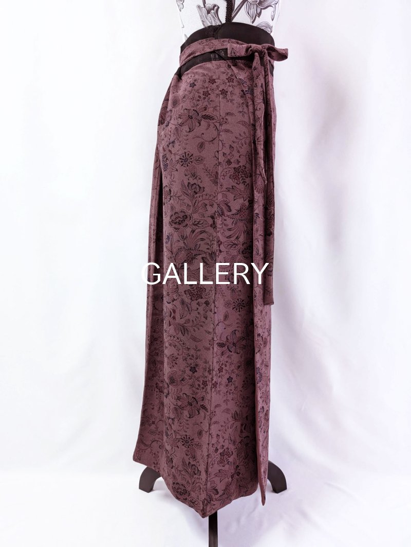 画像26: 【葡萄染色×鳳凰に草花文様】小紋ラップスカートセットアップ (26)