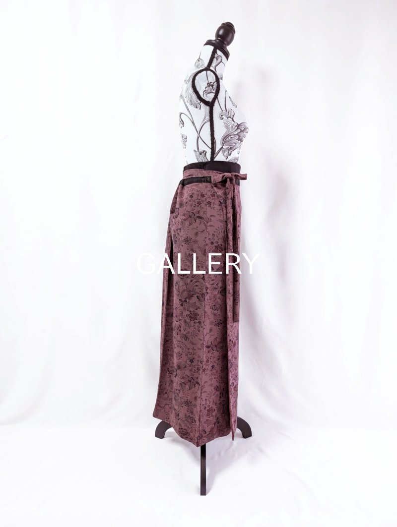 画像25: 【葡萄染色×鳳凰に草花文様】小紋ラップスカートセットアップ (25)