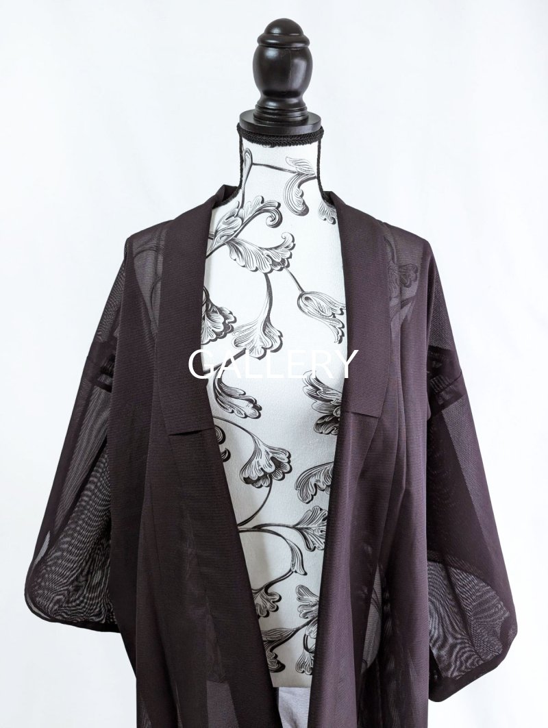 画像8: 【至極色×絽】色無地シースルーフリルガウン (8)