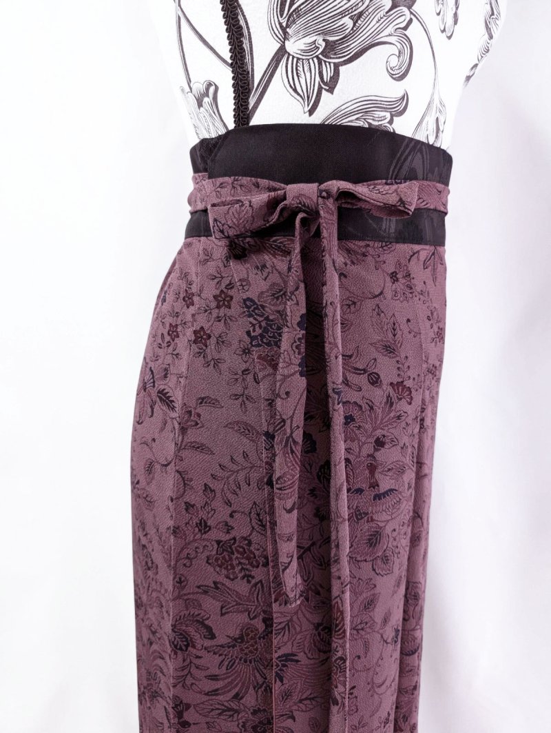 画像27: 【葡萄染色×鳳凰に草花文様】小紋ラップスカートセットアップ (27)