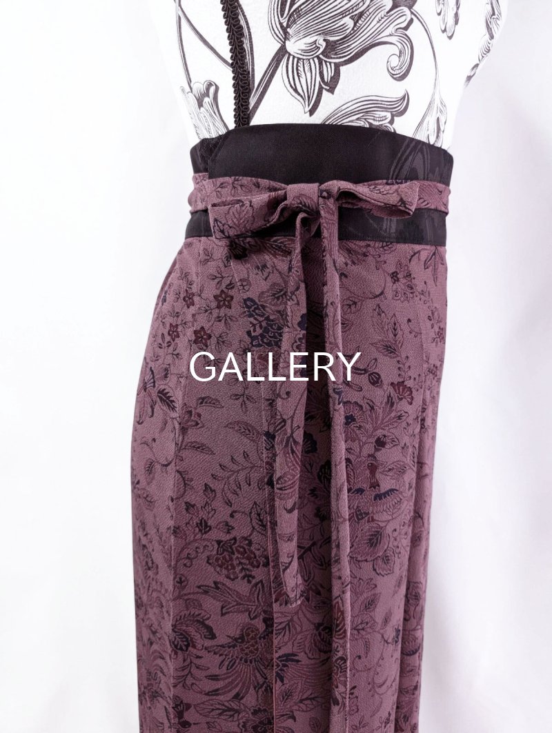 画像27: 【葡萄染色×鳳凰に草花文様】小紋ラップスカートセットアップ (27)