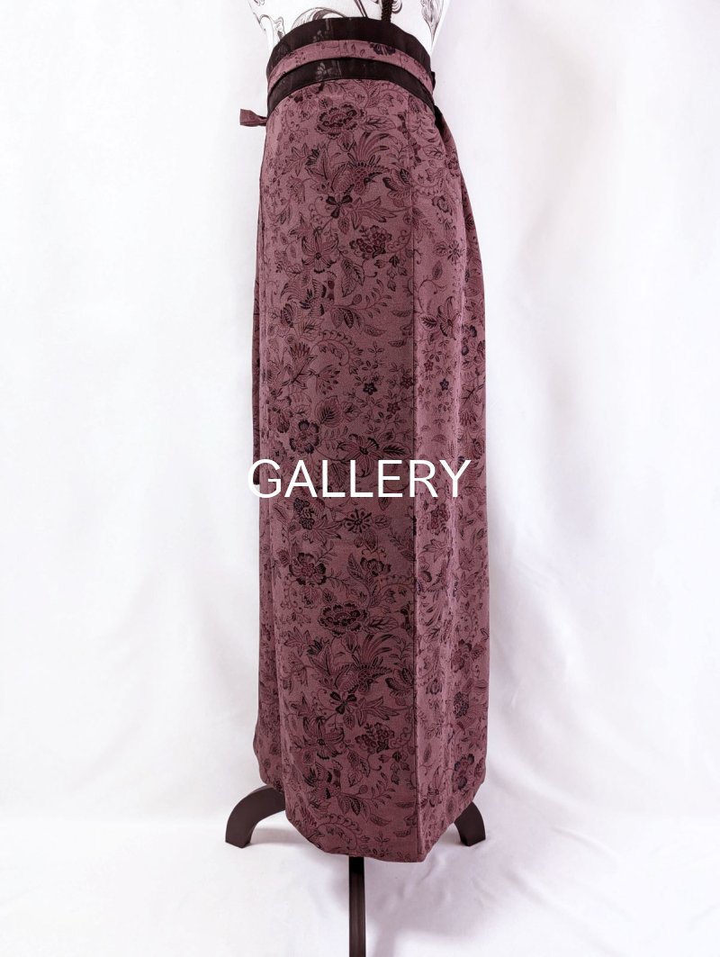 画像21: 【葡萄染色×鳳凰に草花文様】小紋ラップスカートセットアップ (21)