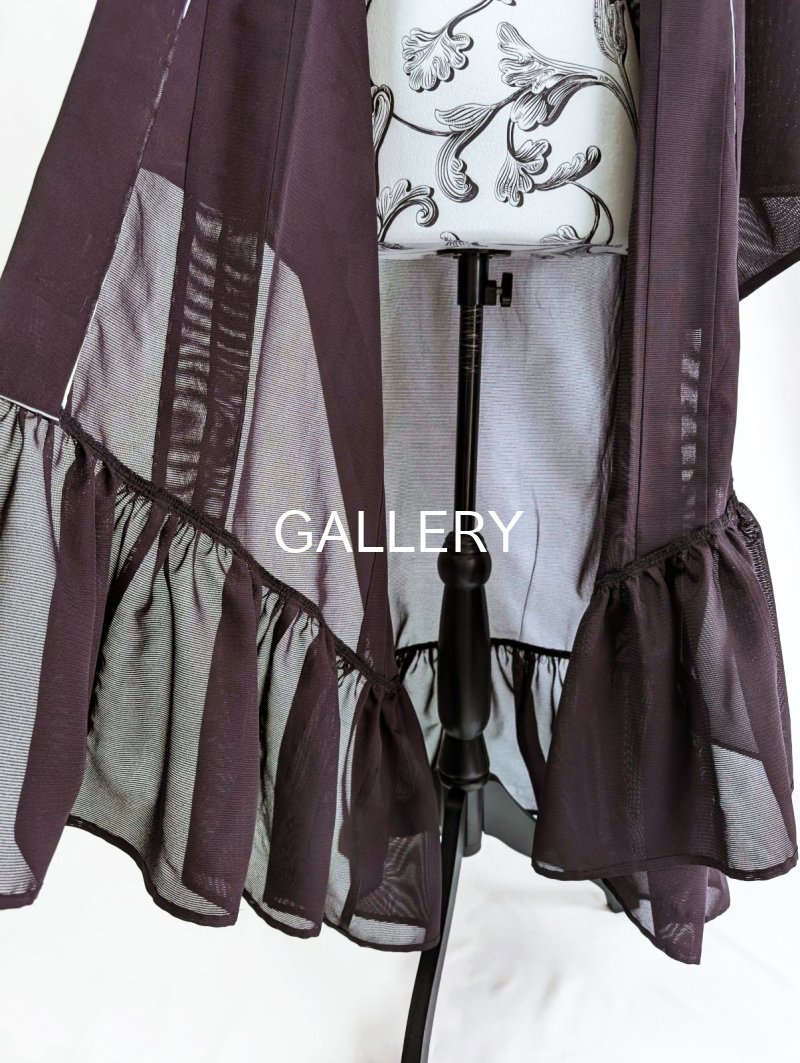 画像16: 【至極色×絽】色無地シースルーフリルガウン (16)