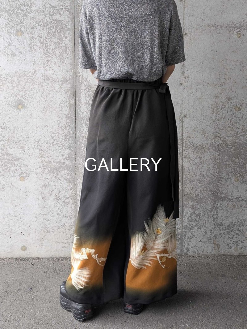 画像7: 【墨黒×松葉白金】黒留袖ワイドラップパンツ (7)