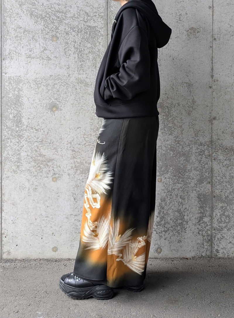 画像3: 【墨黒×松葉白金】黒留袖ワイドラップパンツ (3)