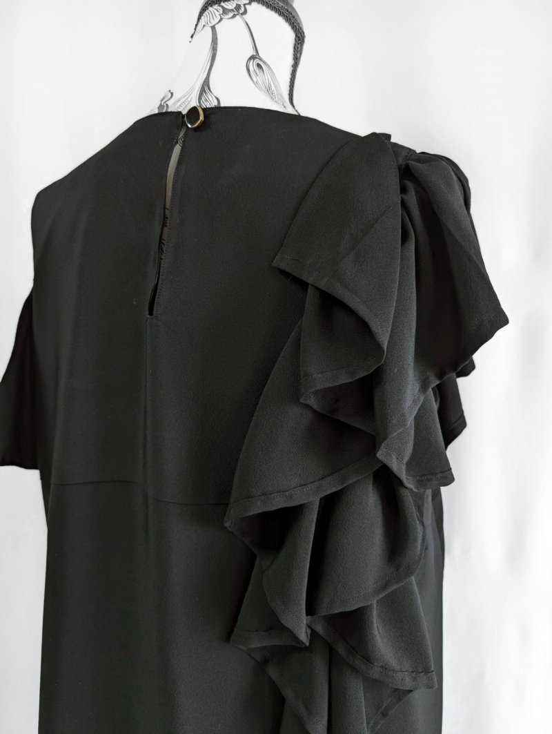 画像20: 【楓×絢爛刺繍】黒留袖アシンメトリーギャザーワンピース (20)