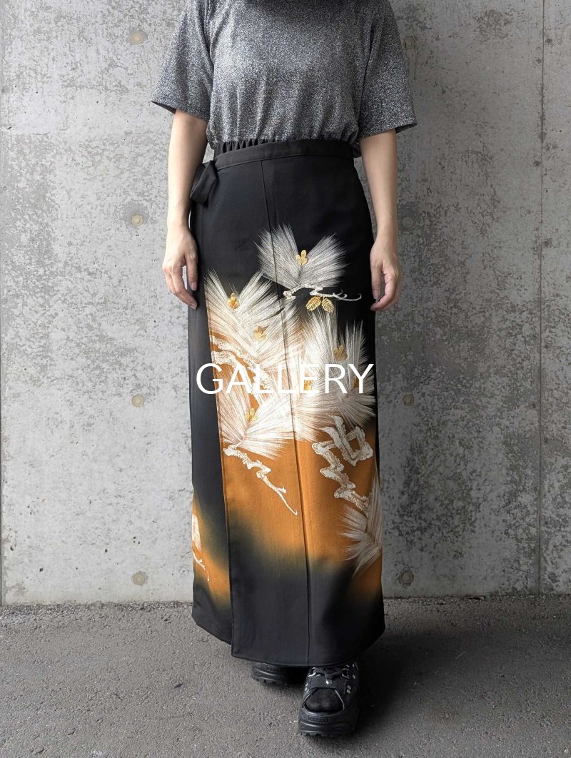 画像4: 【墨黒×松葉白金】黒留袖ワイドラップパンツ (4)