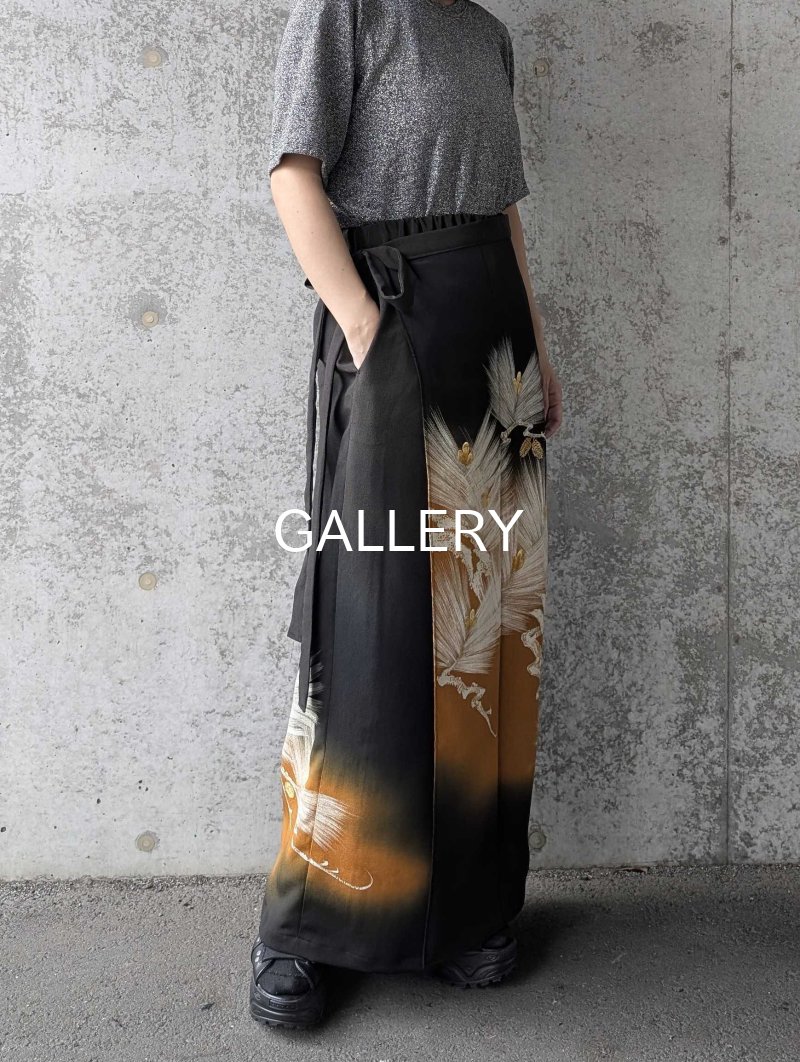 画像5: 【墨黒×松葉白金】黒留袖ワイドラップパンツ (5)
