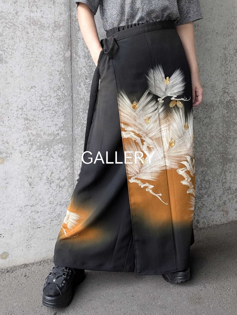 画像6: 【墨黒×松葉白金】黒留袖ワイドラップパンツ (6)