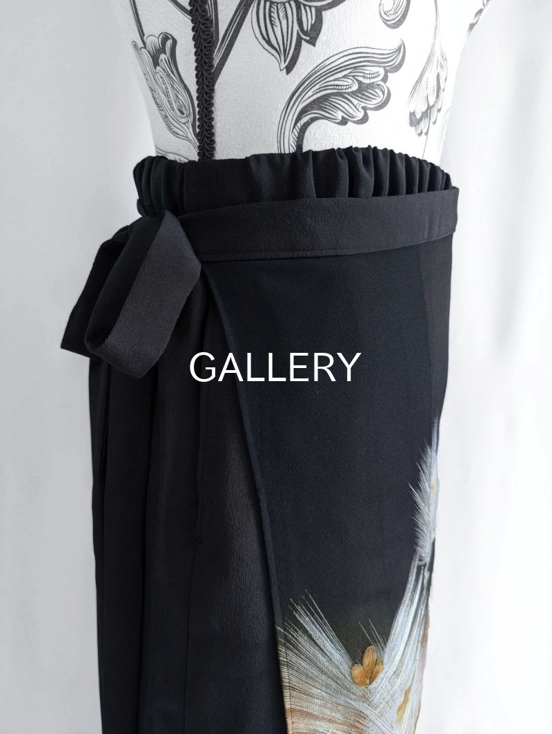 画像22: 【墨黒×松葉白金】黒留袖ワイドラップパンツ (22)