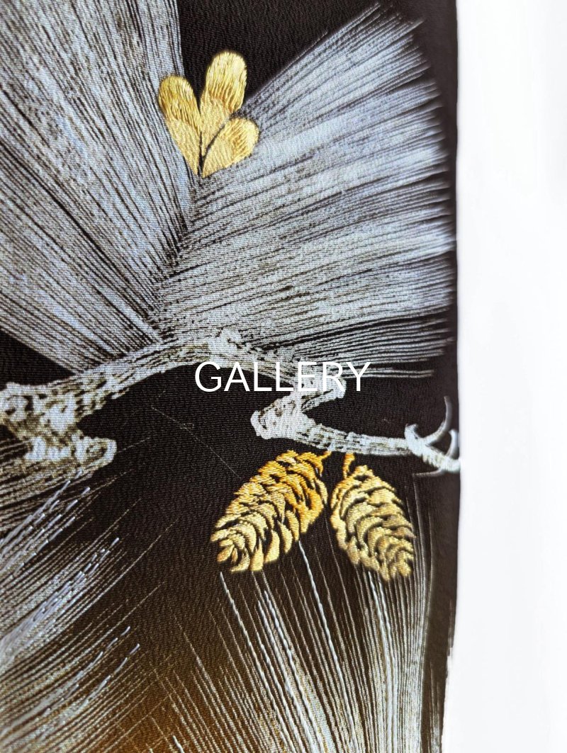 画像29: 【墨黒×松葉白金】黒留袖ワイドラップパンツ (29)