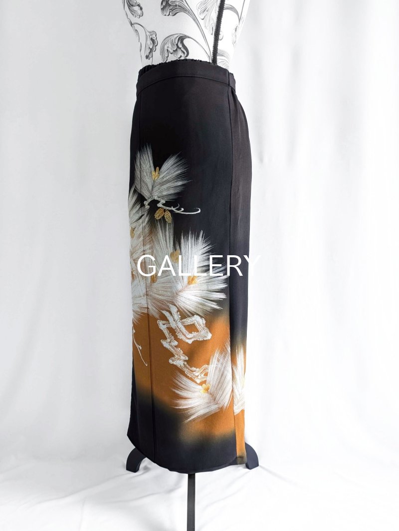 画像14: 【墨黒×松葉白金】黒留袖ワイドラップパンツ (14)