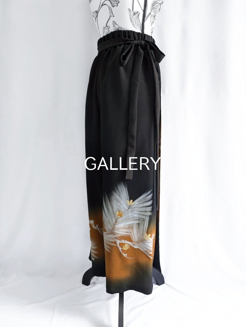 画像20: 【墨黒×松葉白金】黒留袖ワイドラップパンツ (20)