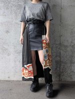 画像8: 【刺繍孔雀×亀甲文様】黒留袖オーバースカート (8)