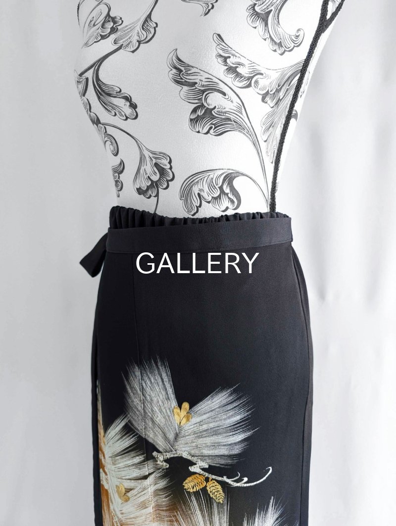 画像12: 【墨黒×松葉白金】黒留袖ワイドラップパンツ (12)