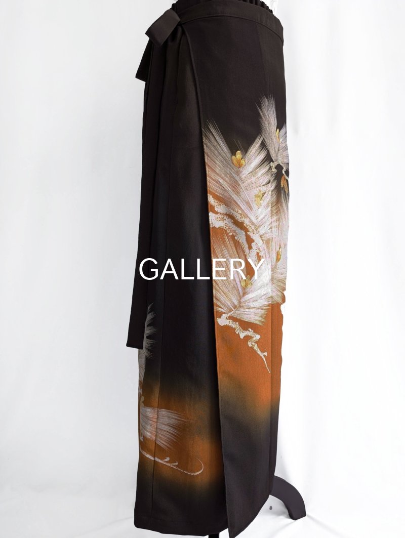 画像25: 【墨黒×松葉白金】黒留袖ワイドラップパンツ (25)