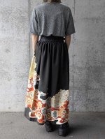 画像9: 【刺繍孔雀×亀甲文様】黒留袖オーバースカート (9)