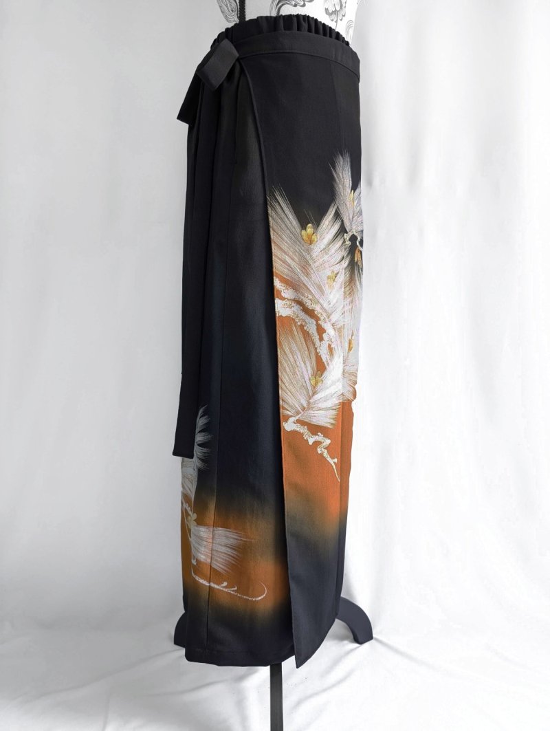 画像24: 【墨黒×松葉白金】黒留袖ワイドラップパンツ (24)