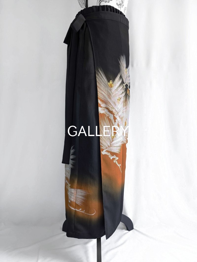 画像24: 【墨黒×松葉白金】黒留袖ワイドラップパンツ (24)