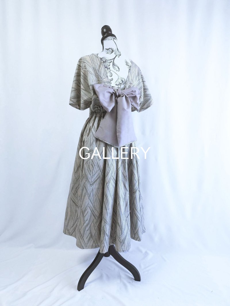 画像34: 【小町鼠×鳩羽色】織り着物無限wayワンピース&リボンビスチェ (34)