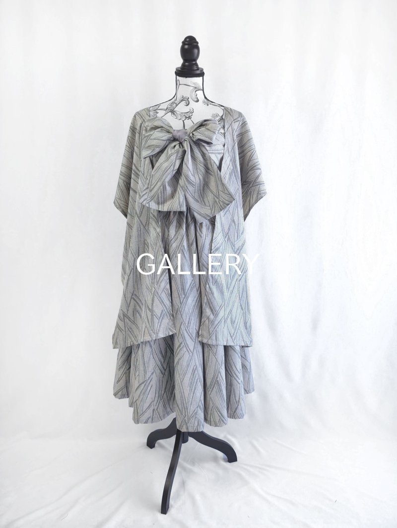 画像19: 【小町鼠×鳩羽色】織り着物無限wayワンピース&リボンビスチェ (19)