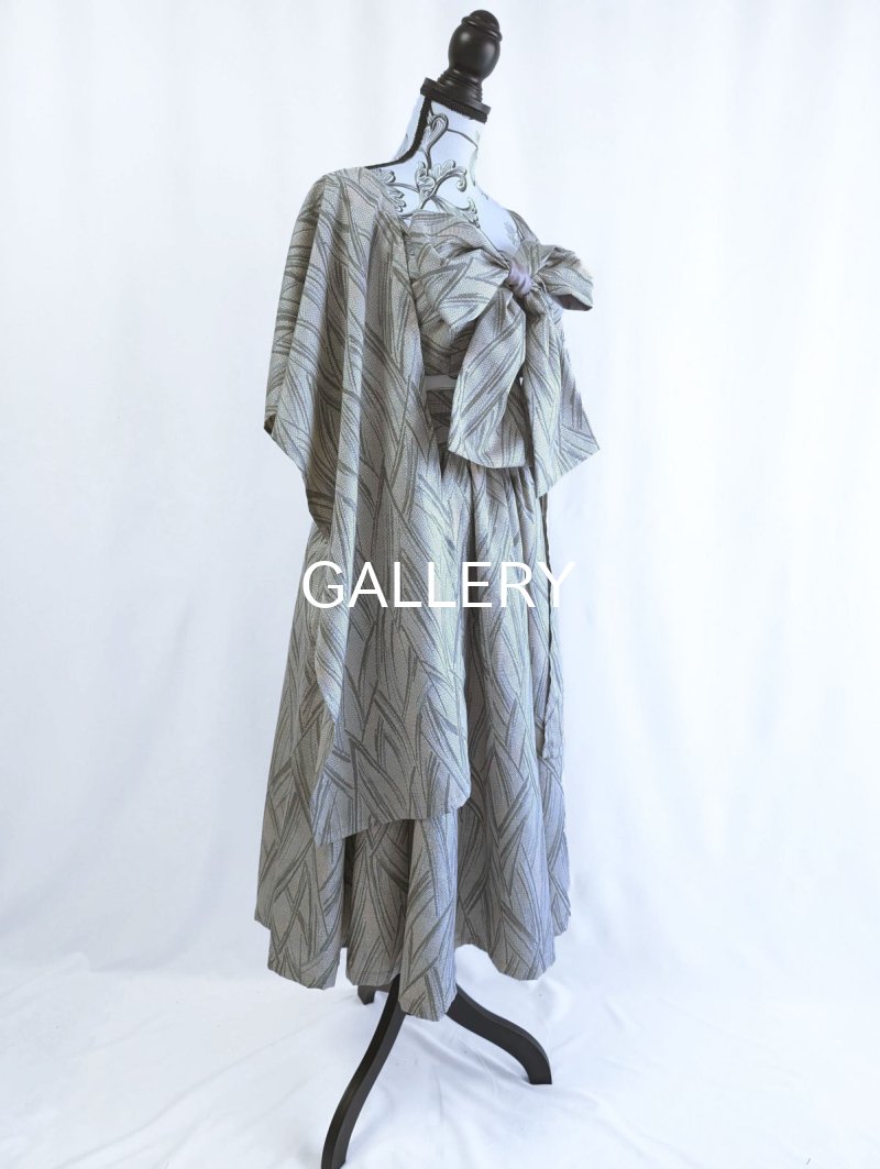 画像27: 【小町鼠×鳩羽色】織り着物無限wayワンピース&リボンビスチェ (27)