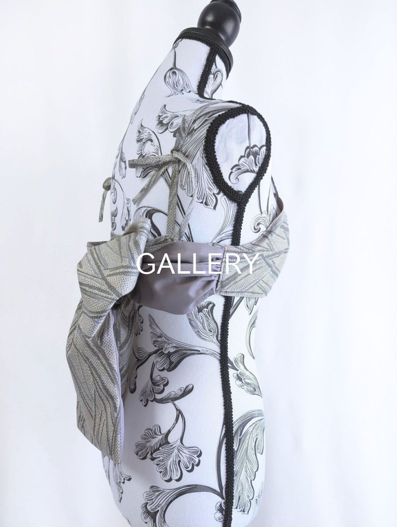 画像18: 【小町鼠×鳩羽色】織り着物無限wayワンピース&リボンビスチェ (18)